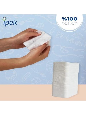 Tech Butiq Ipek Organik Bebek Temizleme Pamuğu -%100 Organik Saf Pamuk - Gots Sertifikalı ve Antialerjik - 60 Adet