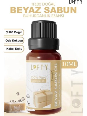 Tech Butiq Lofty Beyaz Sabun Saf Uçucu Yağ (10ML) -%100 Doğal Esansiyel Yağ | Buhurdanlık, Difüzör ve Oda Kokusu Için Ferahlatıcı Etki