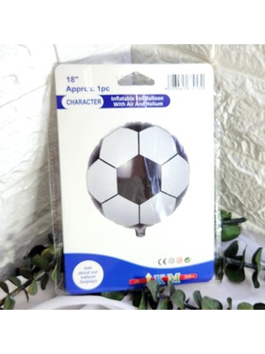 Hayaller Dükkanı Yuvarlak Siyah Beyaz Folyo Balon Futbol