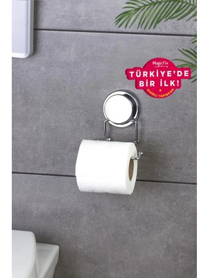 Okyanus Home Paslanmaz Çelik WC Kağıtlık Gümüş Renk Modern Stil İz Bırakmayan Yapışkanlı Montaj