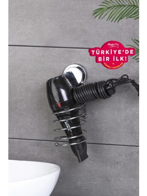 Okyanus Home Magic Fix Saç Kurutma Makine Askısı - Iz Bırakmayan Sihirli Yapışkan