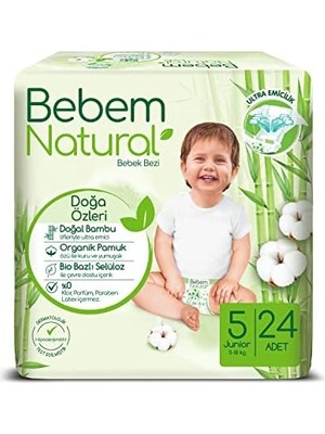 Tech Butiq Bebem Natural 5 Beden Bebek Bezi (1 x 24 Adet)