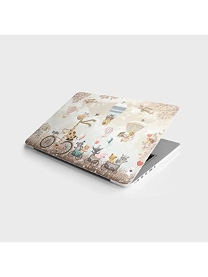 Tech Butiq Laptop Bilgisayar Notebook Pc Kaplama Etiketi Bisiklet Hayvanlar