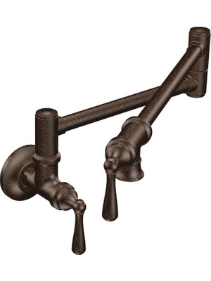 Tech Butiq S664ORB Pot Filler Çift Kulplu Mutfak Armatürü, Yağla Ovulmuş Bronz