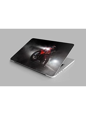 Tech Butiq Laptop Notebook Pc Kaplama Etiketi Motorsikletli Adam