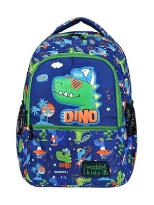 Tech Butiq Waddell Dino Desenli Embos Ilkokul Çantası, Beslenme Çantalı, Çok Renkli
