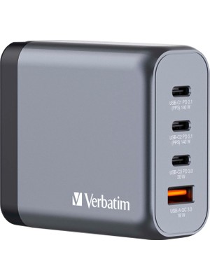 Tech Butiq GNC-140 Gan Charger 140W With 2 x Usb-C® Pd 140W / 1 x Usb-C® Pd 20W / 1 x Usb-A Qc 3.0 (Eu/uk/us)