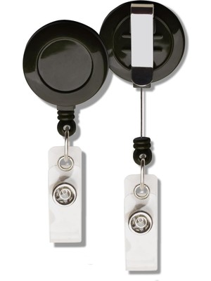 Tech Butiq Profesyonel Yaka Kartı Yoyo, 12'li Paket, Kimlik Kartı Tutucu, Personel Kart Çekme Mekanizması (Siyah)