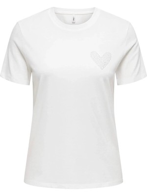 Only OnlRariana Life S/S O-Neck Kadın T-Shirt Beyaz (15343771)