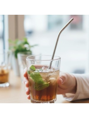 Tech Butiq Are Marka Paslanmaz Çelik Pipet Seti (4 Adet Kavisli Pipet + 1 Temizlik Fırçası) – 21 cm Yeniden Kullanılabilir Metal Içme Pipeti, Ekolojik ve Dayanıklı Alternatif – Smoothie, Kahve, Kokteyl ve Soğuk