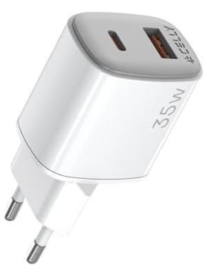 Tech Butiq Up Tc 35W Duvar Şarj Cihazı – 1x Usb-A ve 1x Usb-C Çıkışlı, Hızlı Şarj Destekli, Taşınabilir ve Güvenli Beyaz Adaptör