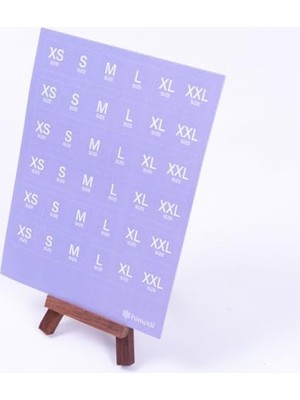 Tech Butiq Beden Ölçüleri Sticker Seti, Mor, A5 2 Sayfa
