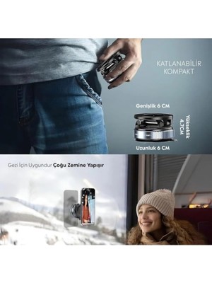 Tech Butiq Manyetik Araç Telefon Tutucu Vakumlu Vantuzlu, 360° Döner Telefon Standı, Güçlü Mıknatıs, Dashboard Cam ve Masa Uyumlu Araç Içi Telefon Tutucu, Tüm Telefonlar Için