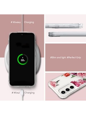 Tech Butiq Ciel By Galaxy S23 Fe ile Uyumlu Kılıf Cecile Rose Floral - ACS06386