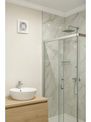 Tech Butiq Hiva Banyo ve Tuvalet Aspiratörü, 280 M³/h Debi, 45 Db Sessiz, 20 W Enerji, Ipx4 Su Sıçrama Korumalı, 230 V, 50 Hz, Duvar Tavan Uyumlu, Dekoratif, Beyaz Havalandırma Fanı (150 Mm)