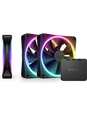 Tech Butiq Nzxt F120 Rgb Duo Üçlü Paket - Rgb Kontrolörlü 3 x 120 mm Çift Taraflı Rgb Fanlar - 20 Ayrı Adreslenebilir LED - Dengeli Hava Akışı ve Statik Basınç - Akışkan Dinamik Rulman - Pwm - Siyah
