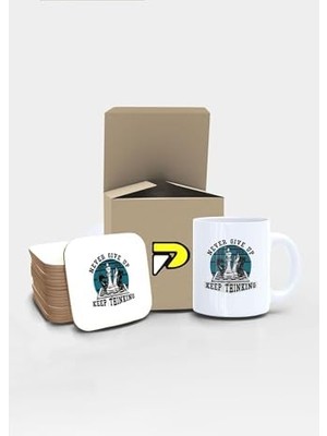 Tech Butiq Satranç Up Tasarımlı Baskılı Kupa Bardak Seti, Eğlenceli Özel Hediye Mug