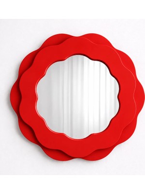 Ortakçı Design Echo Deco Bloom – Modern Dalgalı Çerçeve Ayna | Dekoratif Mdf Ayna 90 x 90 cm