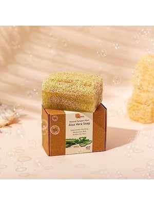 Tech Butiq Doğal Kabak Lifli Aloe Sabunu - Cilt Kuruluğu Karşıtı, Besleyici, Nemlendirici Yüz ve Vücut Sabunu 150 Gr.