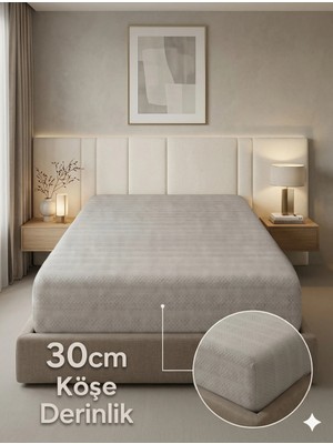 Miabella Home %100 Pamuk Armürlü Çift Kişilik Lastikli Çarşaf Fitted Yumuşak Dokulu Tek Kişilik Lastikli Çarşaf