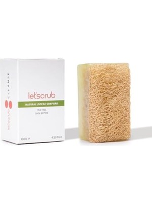 Tech Butiq Let'scrub Doğal Kabak Lifli Çay Ağacı Sabunu - Shea Yağı Ile Zenginleştirilmiş Nem Bombası 130 gr (2 Paketi)