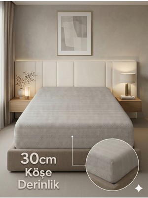 Miabella Home %100 Pamuk Armürlü Çift Kişilik Lastikli Çarşaf Fitted Yumuşak Dokulu Tek Kişilik Lastikli Çarşaf