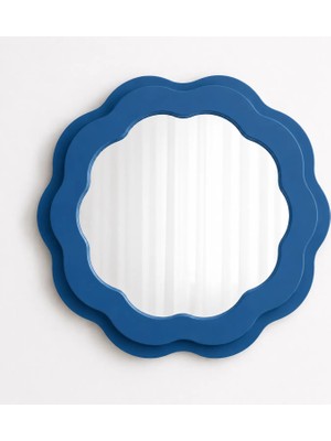 Ortakçı Design Echo Deco Ripple – Çift Katmanlı Dalgalı Çerçeve Ayna | Dekoratif Mdf Ayna 80 x 80 cm