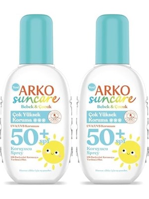 Tech Butiq Arko Suncare Sprey Süt Güneş Kremi, Spf 50+, 200 Mililitre (2 Paketi)