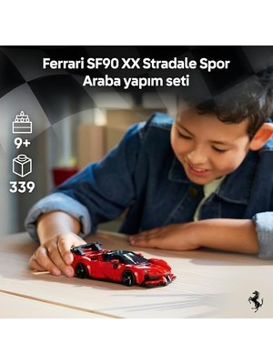 Tech Butiq Speed Champions Ferrari SF90 Xx Stradale Spor Araba 77254-9 Yaş ve Üzeri Çocuklar Için Minifigür Içeren Ferrari Kıyafetli Minifigür Içeren Yaratıcı Oyuncak Yapım Seti, Hediye Fikri (339 Parça)