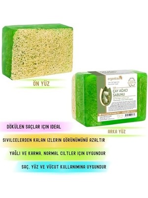 Tech Butiq Doğal Kabak Lifli Çay Ağacı Sabunu 120 gr 1 Adet Tüm Cilt Tipleri Için Sivilce ve Siyah Nokta Karşıtı