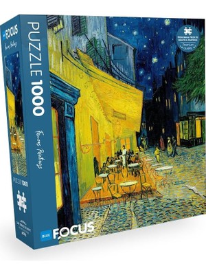 Tech Butiq Blue Focus 1000 Parça Puzzle - Café Terrace At Nıght (Kafe Terasta Gece)