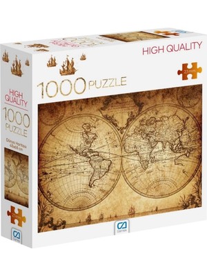 Tech Butiq Ca Games Eski Dünya Haritası 1000 Parça 2,2mm Kalınlık 48X68CM Profesyonel Hobi Puzzle Yapboz Serisi