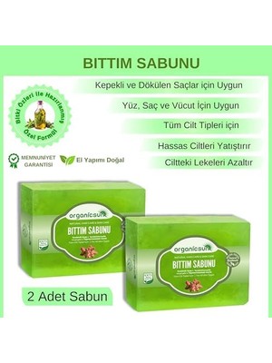 Tech Butiq Doğal Bıttım Sabunu 140 gr x 2 Adet Saç Dökülmesine Karşı Tüm Saç ve Cilt Tipleri Için