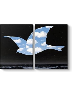 Tech Butiq Rene Magritte - Bird Tablosu 103 x 70-2 Parçalı