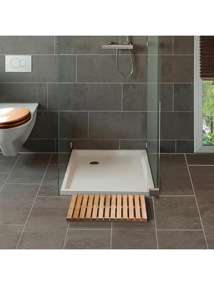 Tech Butiq Küvet Matı Iç ve Dış Mekan Bambu 40 x 60 cm Banyo Matı, Duş Matı, Küvet Matı, Kaymaz Tabanlı Havuz Matı Doğal