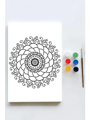 Tech Butiq (PSTER21619) Mandala Tuval Kanvas Tablo Boyama Hobi Seti 11 (40X60CM)