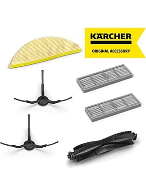 Tech Butiq Rcv 5 Elektrikli Süpürge Için Orijinal Aksesuar Seti, 1 Ana Fırça, 1 Silme Bezi, 2 Yan Fırça ve 2 Filtre Içerir