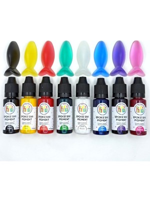 Hobiflex Epoksi Reçine Bazlı Sıvı Pigment Boya Transparan Set 8 Renk 20 ml Her Şişe