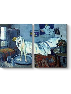 Tech Butiq Pablo Picasso - The Blue Room Tablosu 63 x 40-2 Parçalı
