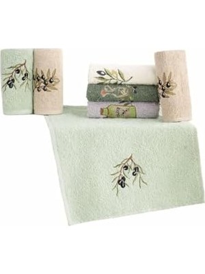 Tech Butiq Nakışlı 3'lü Mutfak ve El & Yüz Havlu Seti 30X50 cm Zeytin, Nakıslımutfak