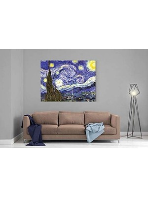 Tech Butiq Vincent -Yıldızlı Gece Kanvas Tablo, 90X120 cm