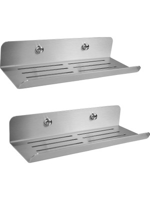 Tech Butiq Deltahome Paslanmaz Çelik 2 Adet 24CM Banyo Duş Rafı Düzenleyici -Set - Vidalı Montaj - Inox