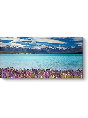 Tech Butiq Renkli Çiçekler ve Göl Tablosu 160 x 80