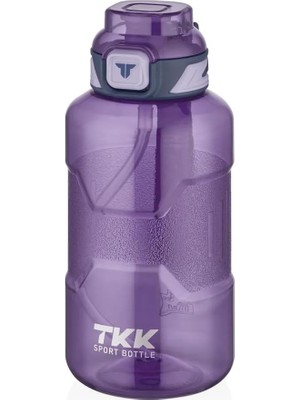Tech Butiq Tkk 1500ML Pipetli/pipetsiz Kullanıma Uygun Taşıma Askılı Sports Tritan Su Matarası (Mor)