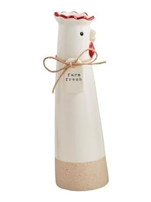 Tech Butiq Mud Pie Çiftlik Kök Vazo, Tavuk, 18,4 cm x 5,08 cm