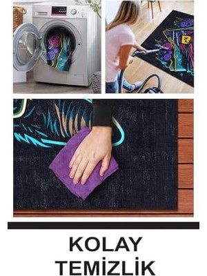 Tech Butiq Tenas Gamer Halısı Şönil Pamuk Tabanlı Kaymaz Yıkanabilir Gaming Oyuncu Odası Halısı 100X150