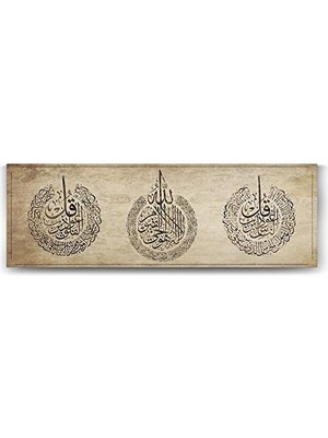 Tech Butiq Ayetel Kürsi - Nas - Felak Suresi Tablosu - 90X30CM