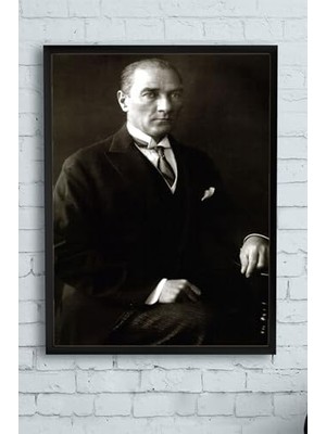 Tech Butiq (PSTER9920) Atatürk Çerçeveli Tablo 8 (50X70CM)