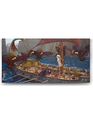 Tech Butiq William Waterhouse - Ulysses And The Sirens Tablosu - 160X80CM