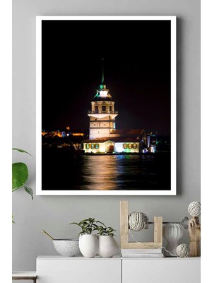 Tech Butiq (PSTER16595) Istanbul Kız Kulesi Manzara Kanvas Tablo 2 40 x 60